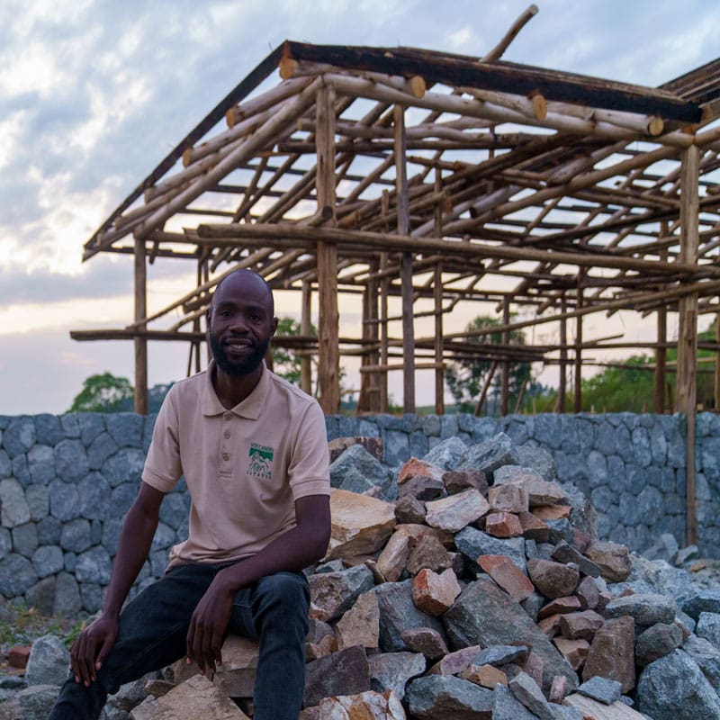 Meet John Bosco Tukamuhabwa, Construction Supervisor at Mount Gahinga Lodge
