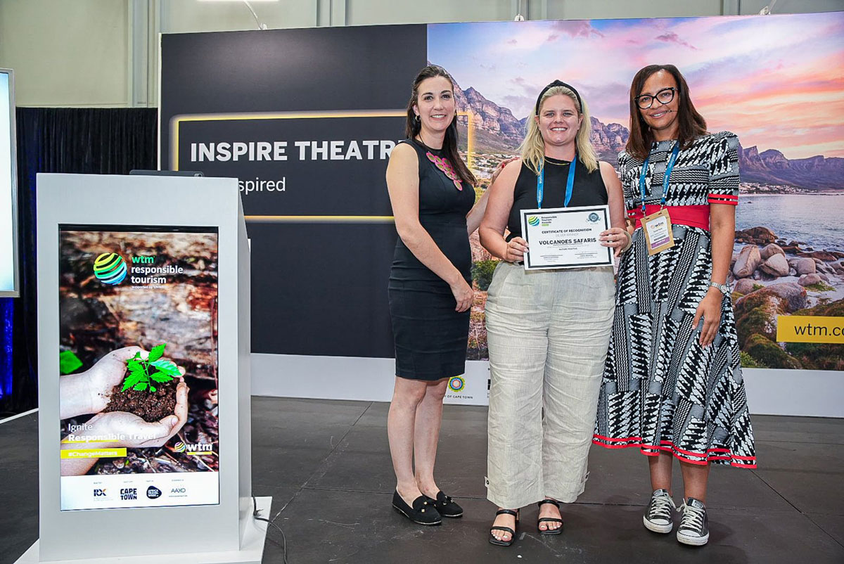 Volcanoes Safaris has received the Nature Positive award at the 2025 WTM Africa Responsible Tourism Awards